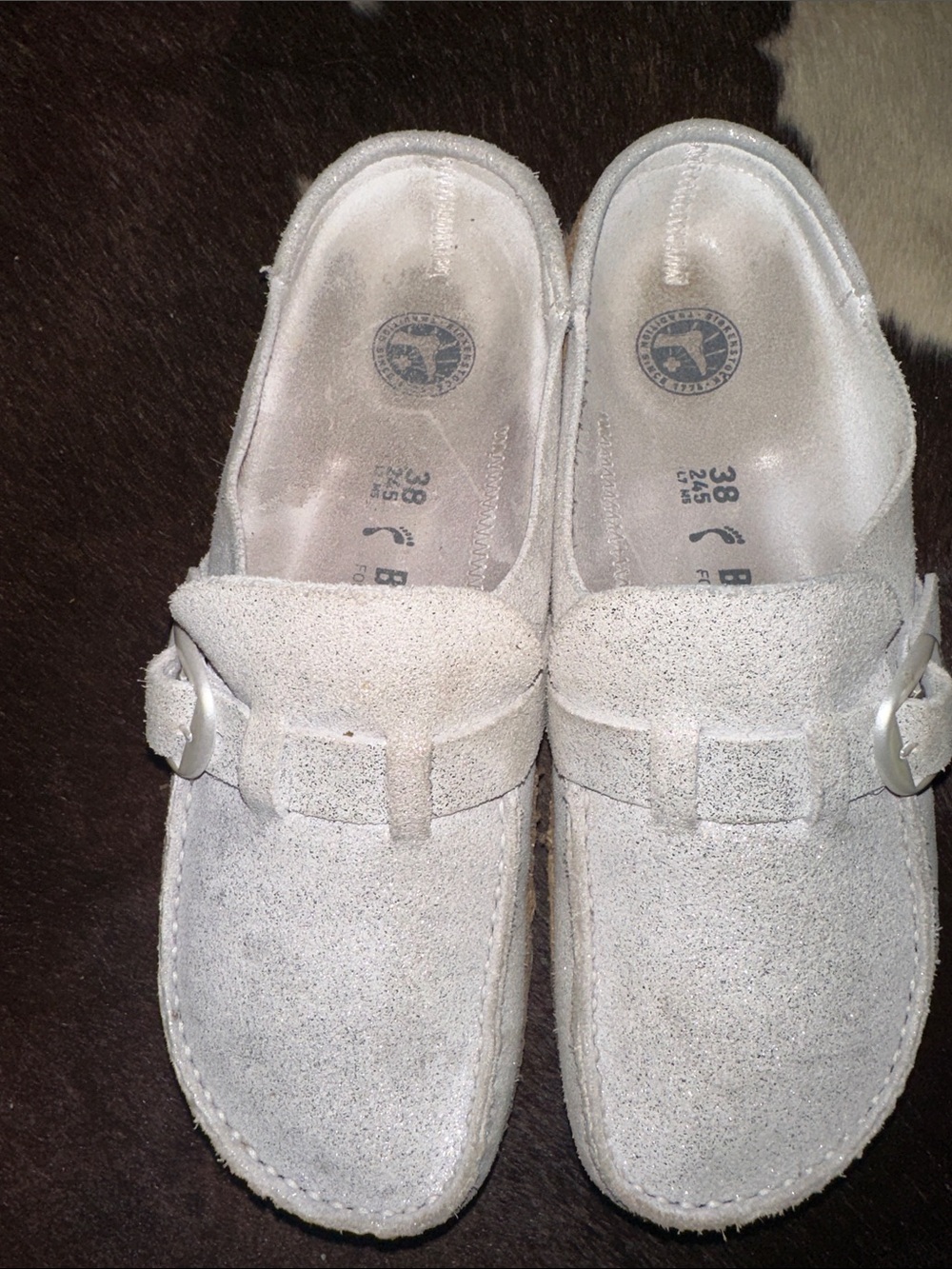 Birkenstock Buckley Metallic Silver Clogs